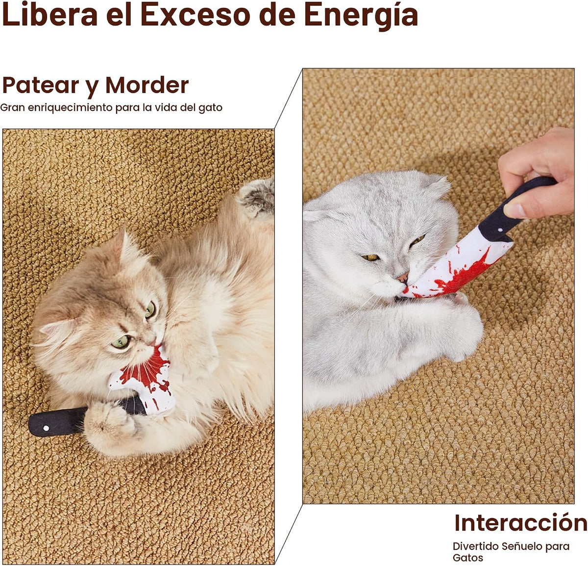 Potaroma 4 Piezas Juguetes para Gatos, Terror de Halloween Juguetes...