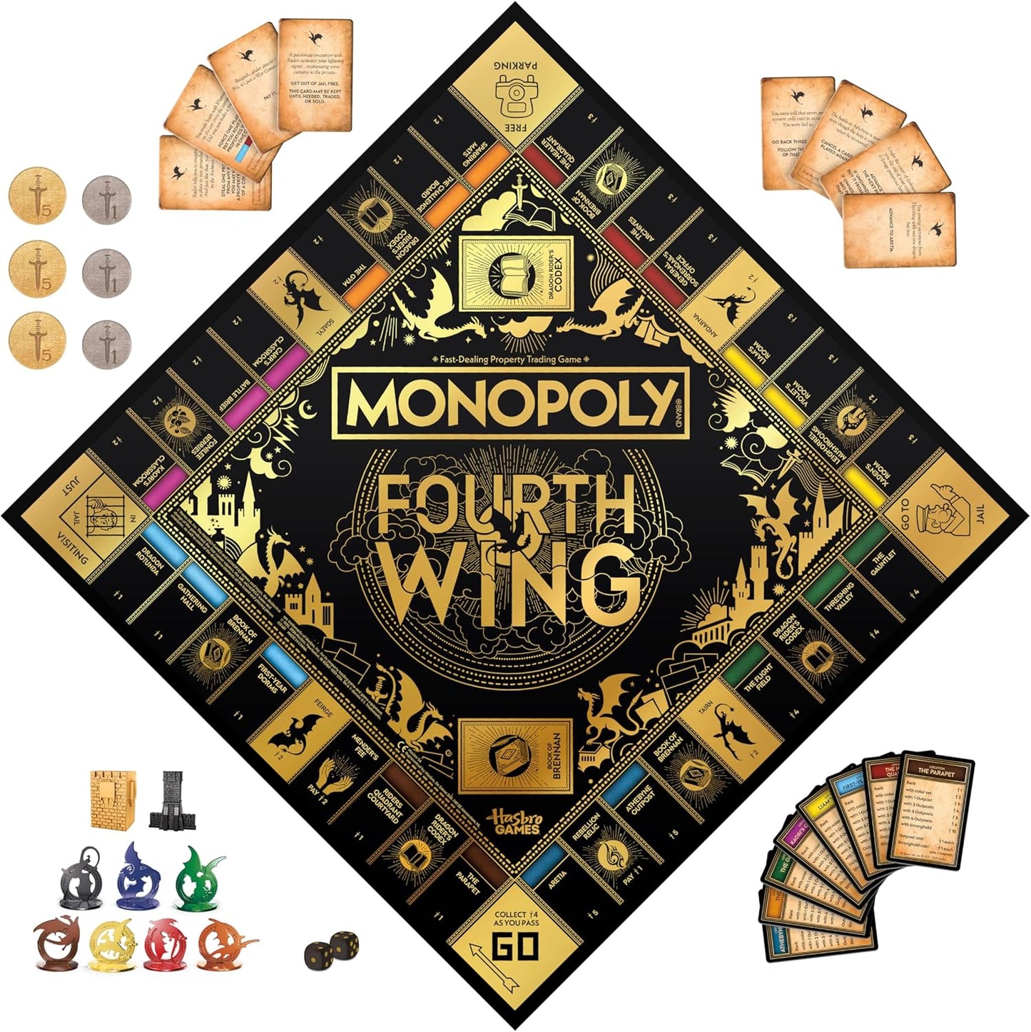 Juego de mesa Monopoly Fourth Wing Edition para adultos, juego con...