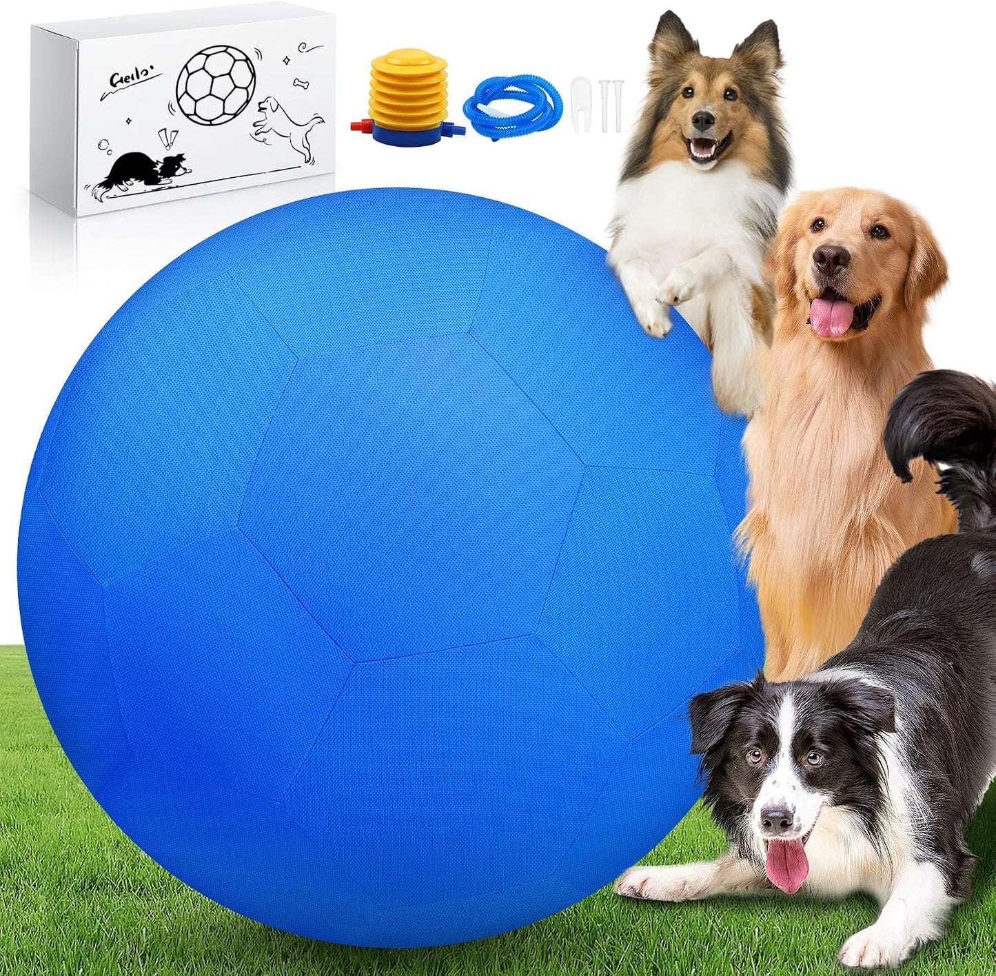 Kltypeta Juego de pelotas de pastoreo de 25 pulgadas para perros y...