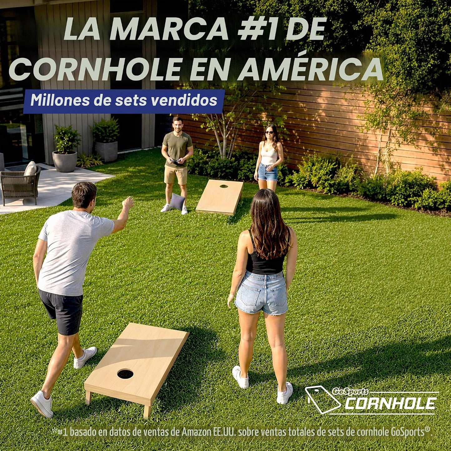 GoSports - Juegos de Cornhole de madera maciza de primera calidad -...