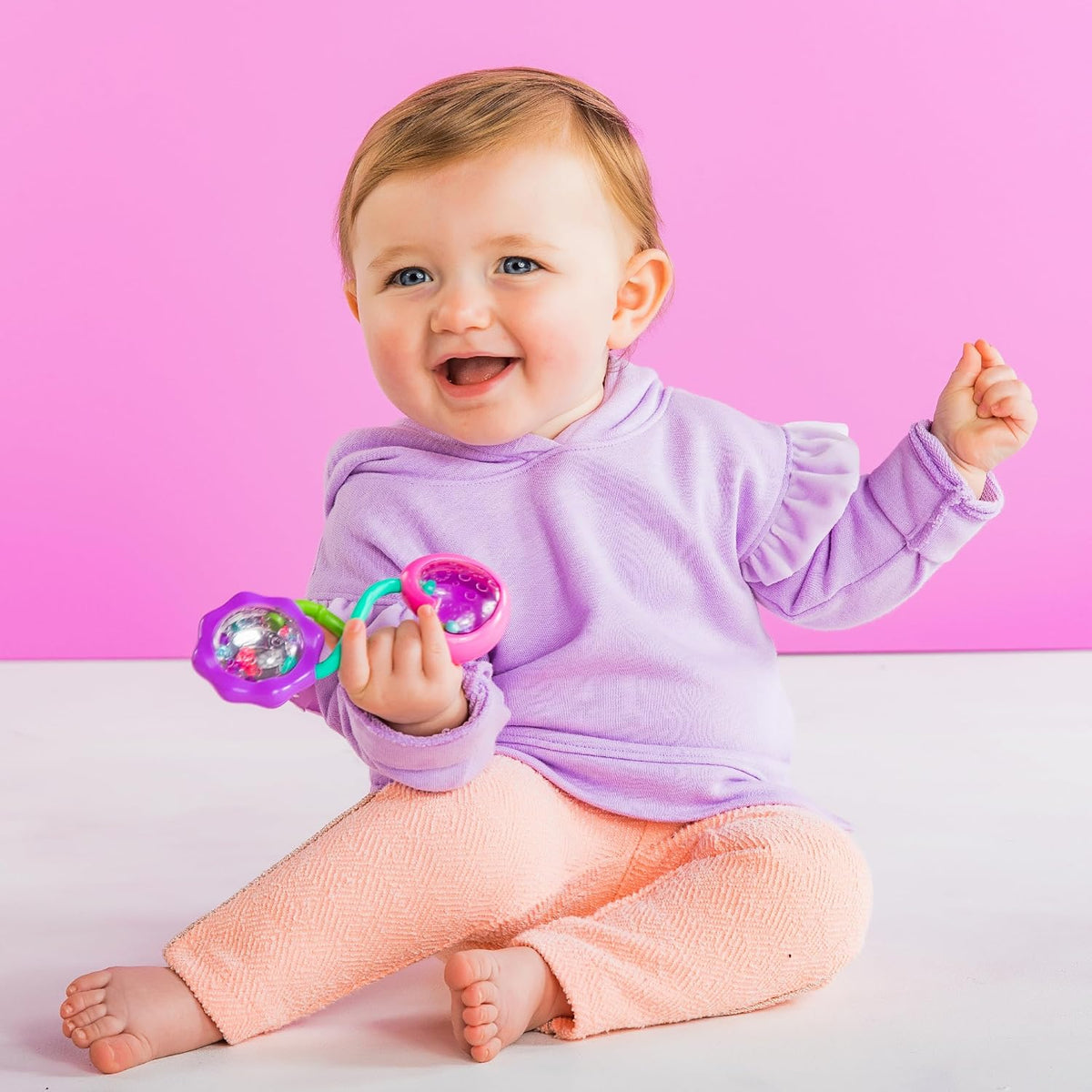 Sonajero Bright Starts and Shake Barbell - Hermoso en Rosa, para be...