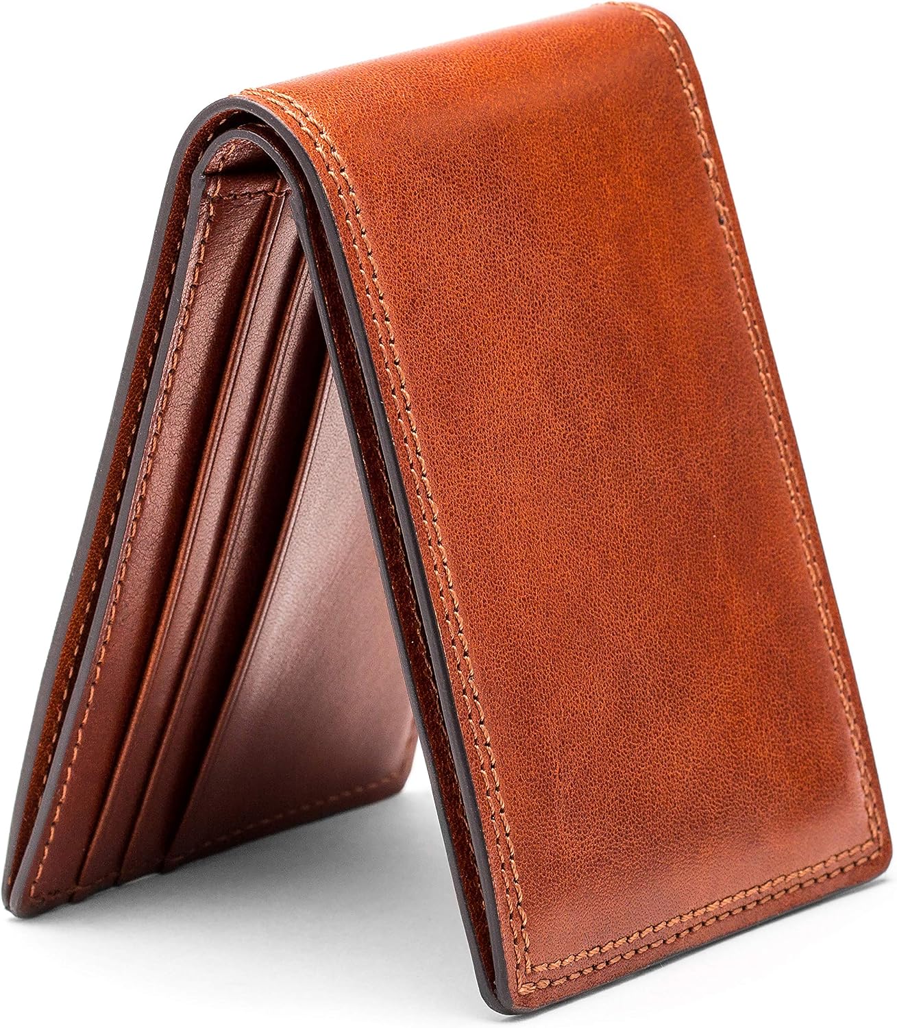 Bosca Billetera pequeña de cuero plegable para hombre, Ámbar, Colec...