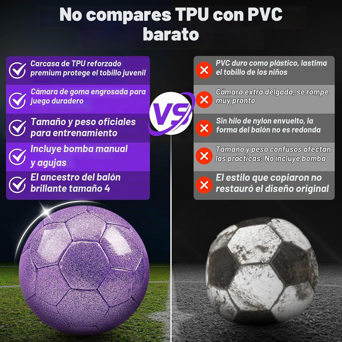 Champhox Pelota de fútbol tamaño 4 con purpurina rosa - Pelota de f...