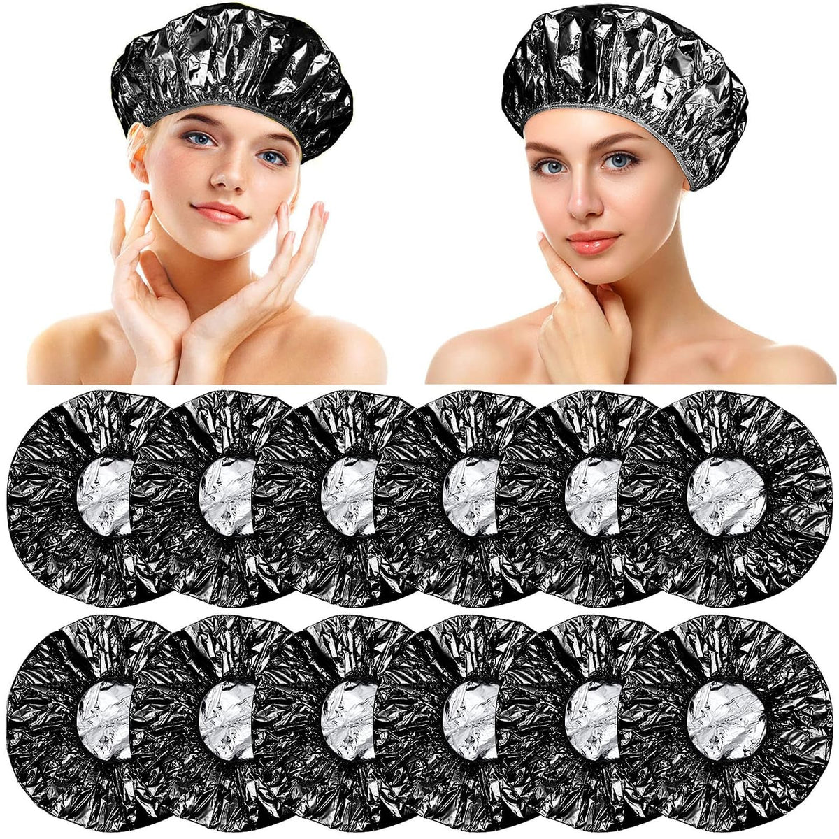WILLBOND 12 tapas acondicionadoras de aluminio, peluquería negra de...