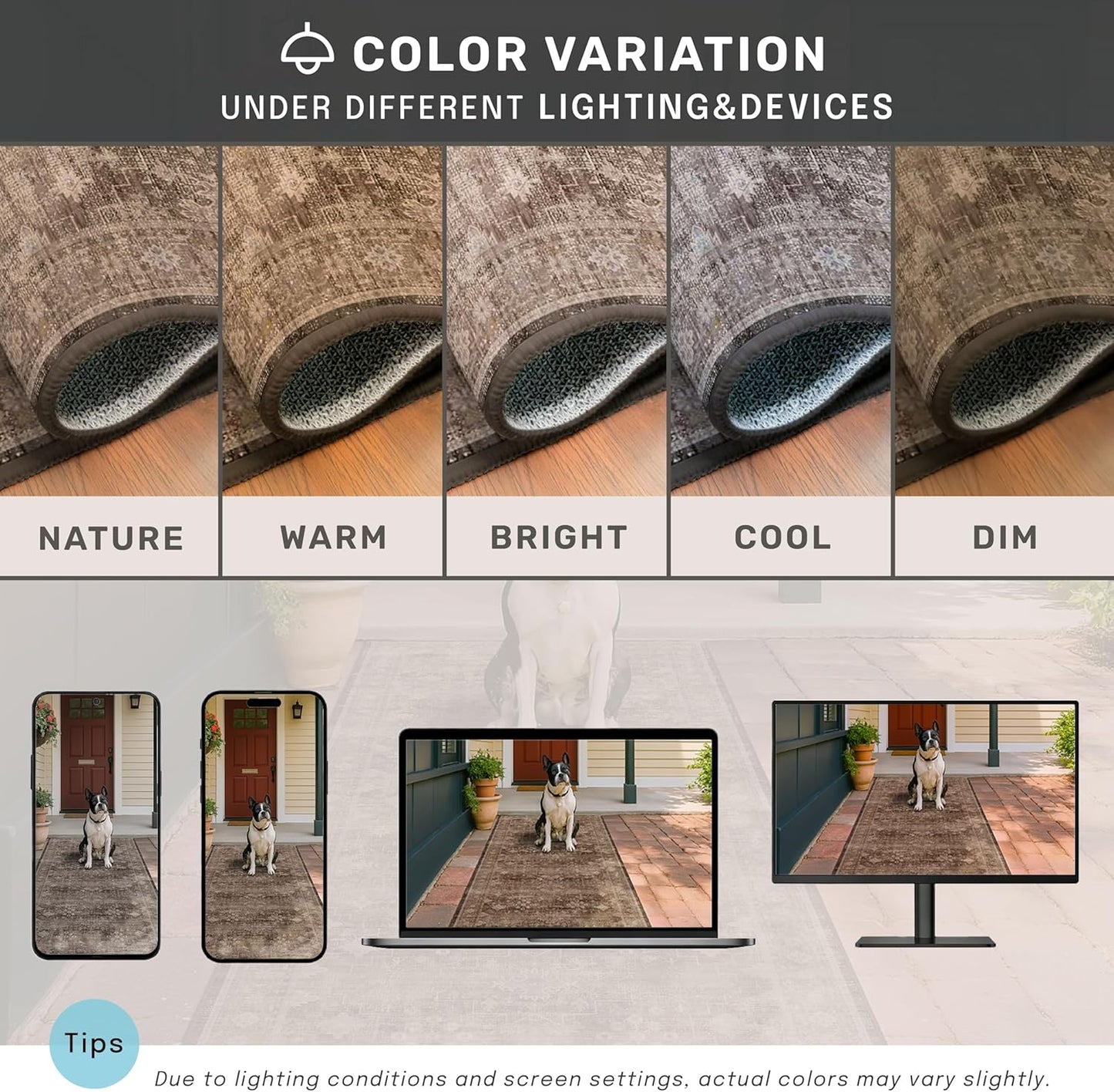 Hazo Haus - Alfombra Boho Marrón Taupe para Sala de estar de 2,44 x...
