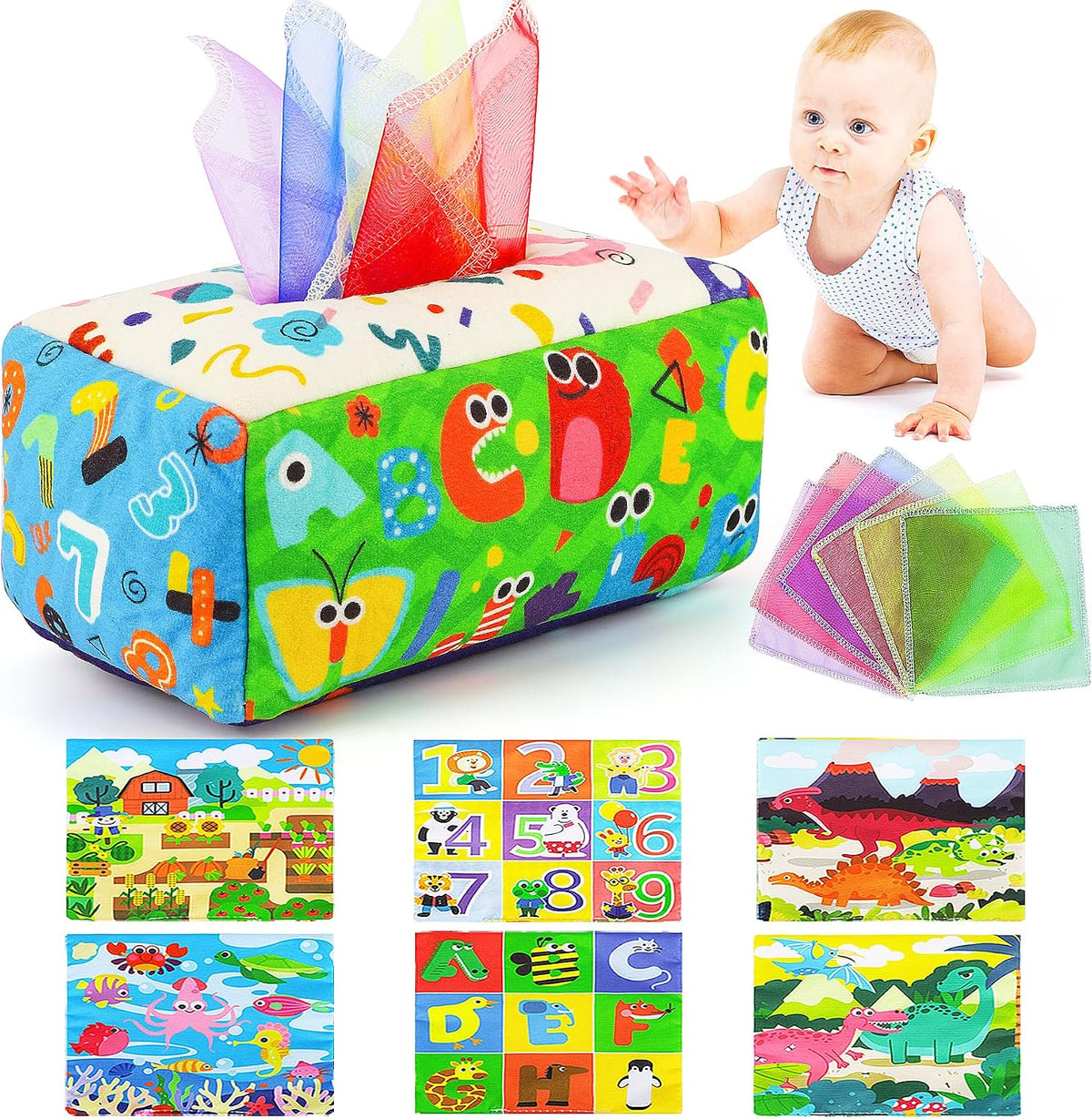 URMYWO Caja de pañuelos de bebé juguete - Juguetes Montessori para...