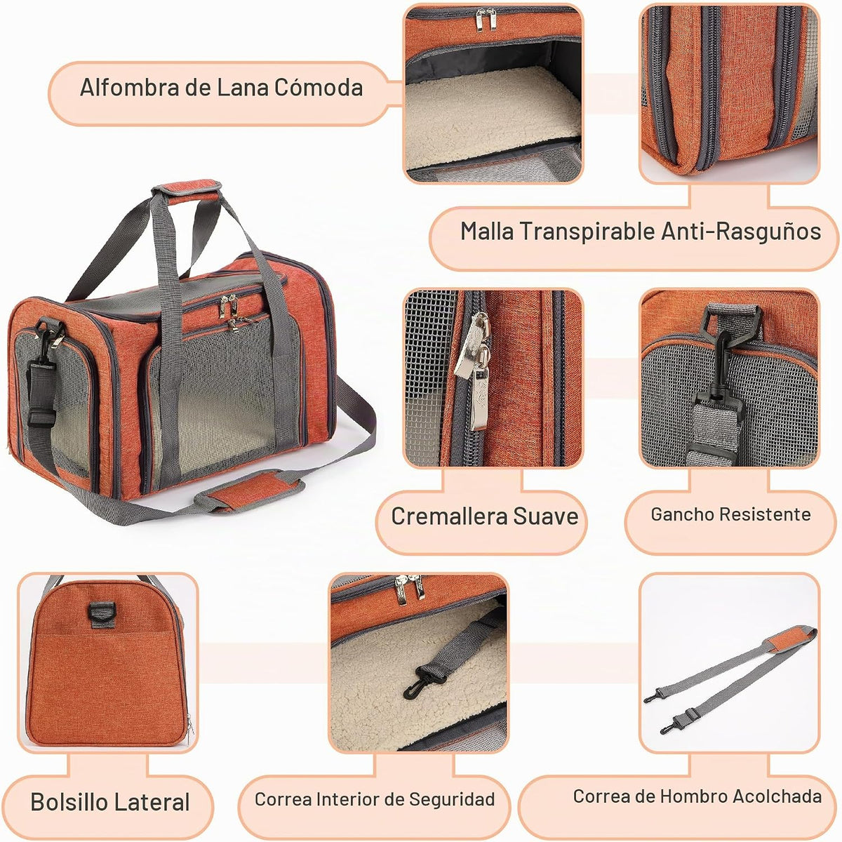 Mr. Pen Transportador de mascotas - Laterales suaves para gatos y p...