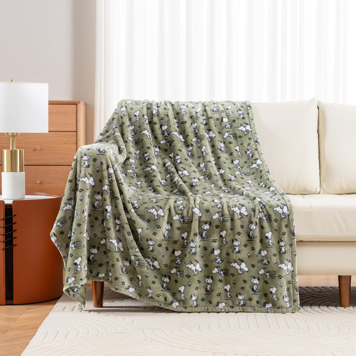 Berkshire Blanket Peanuts® VelvetLoft® - Manta de felpa de Snoopy c...