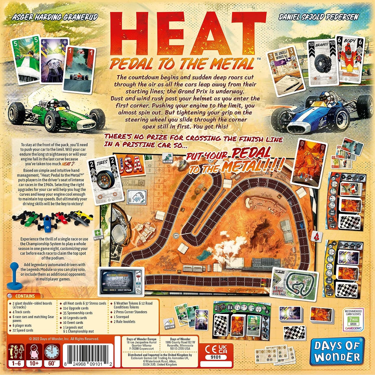 Asmodee HEAT: Pedal to the Metal - Juego de mesa intenso de carrera...