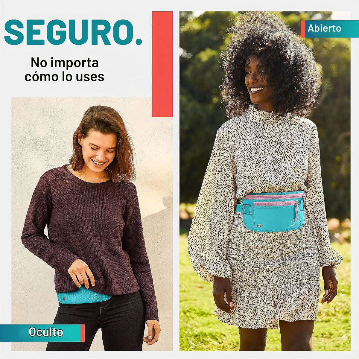 Alpha Keeper Cinturón de dinero para viajes oculto debajo de la rop...