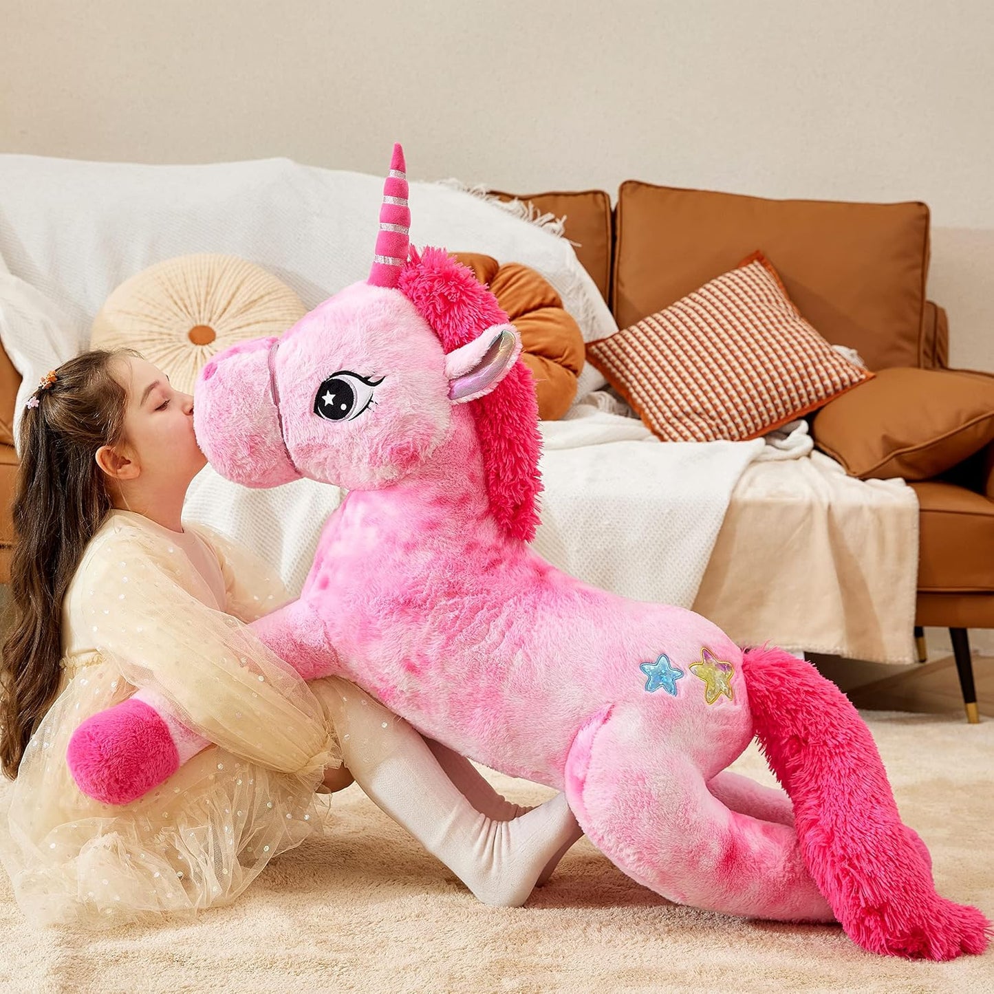 IKASA Juguetes de peluche de unicornio gigante, Licorne, juguete su...