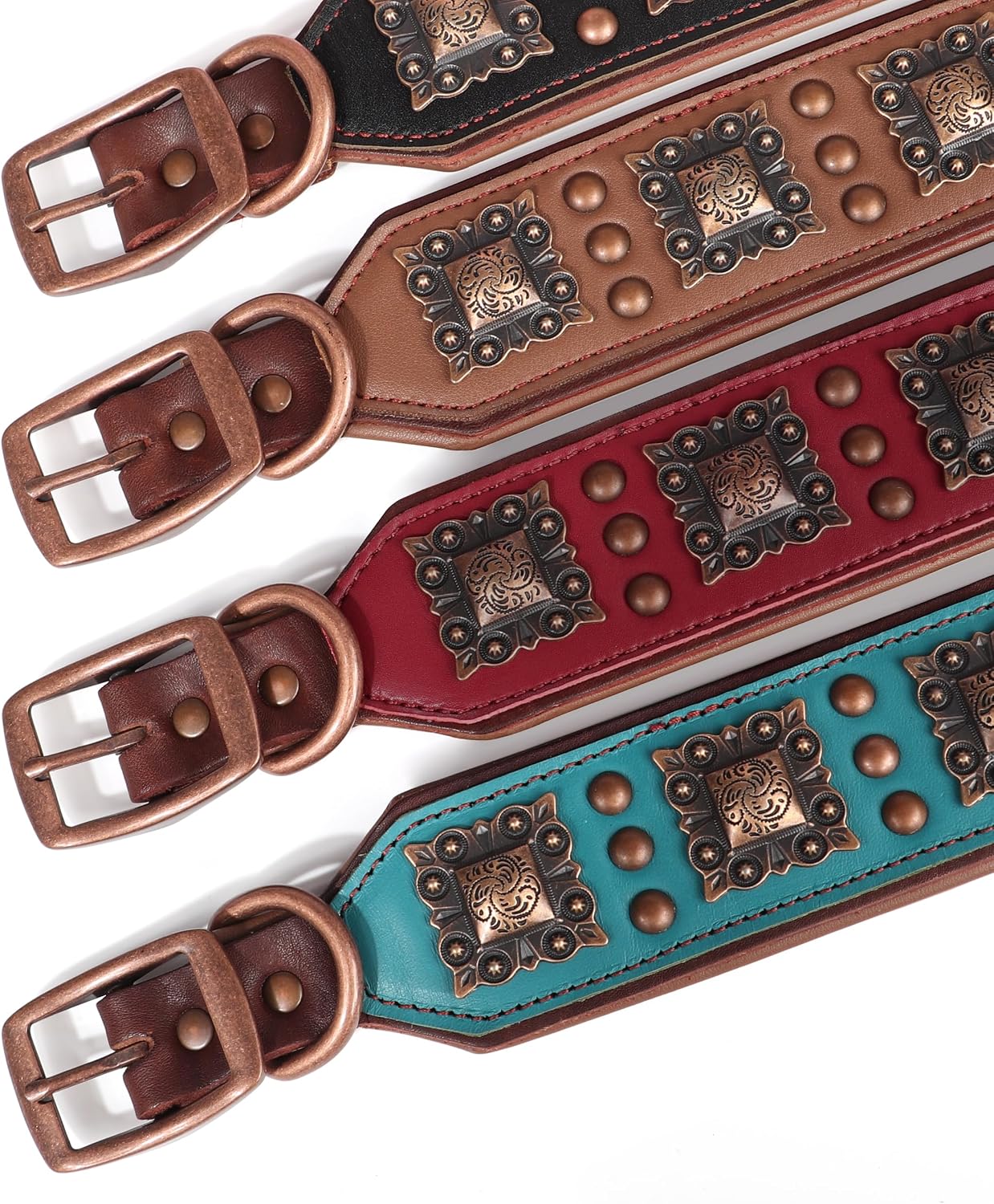 PET ARTIST Collar de perro de cuero acolchado mejorado, collares de...