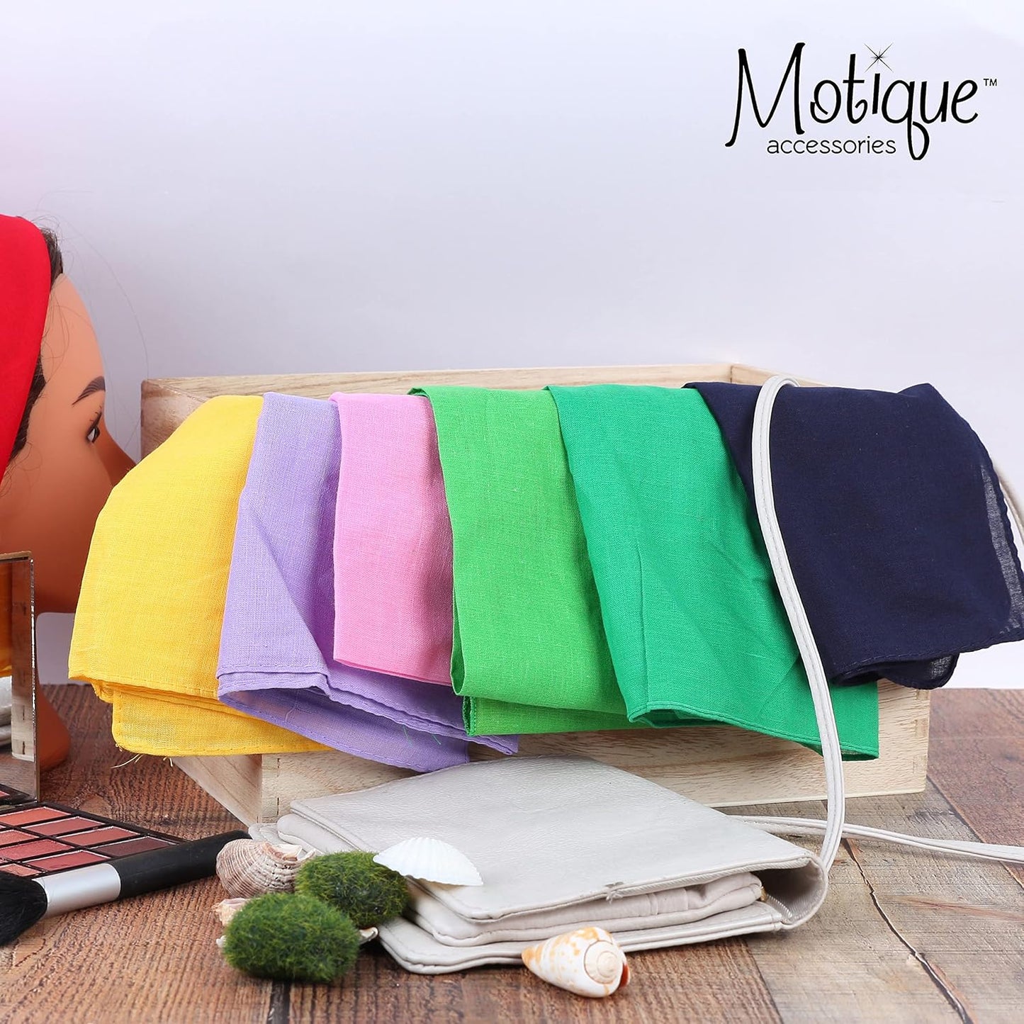 Motique Accessories Bandana de color sólido - Juego de 6 pañuelos