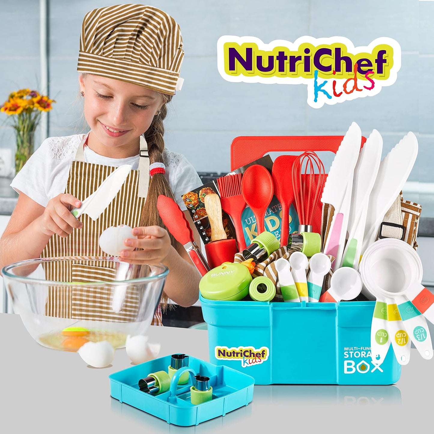 NutriChef Juego de cocina y horneado para niños, juego completo de...