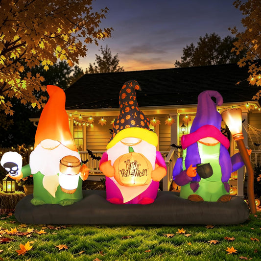 GIFTFIND Decoración inflable de 3 magos para Halloween de 9.4 pies...