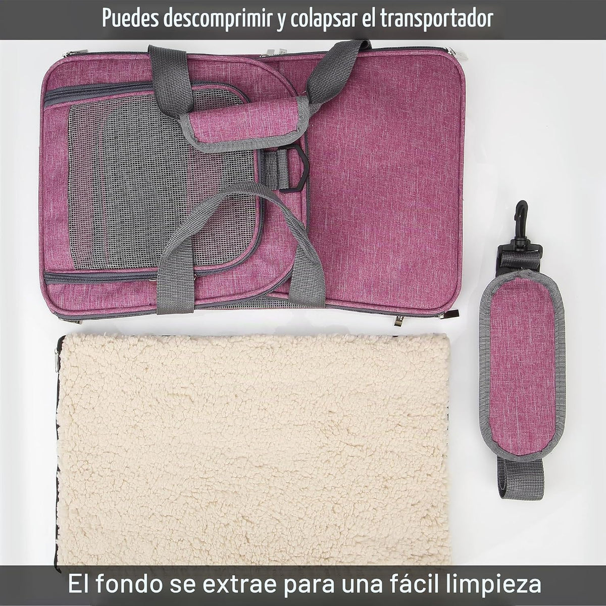 Mr. Pen - Transportador para mascotas, rosa, transportador de lados...