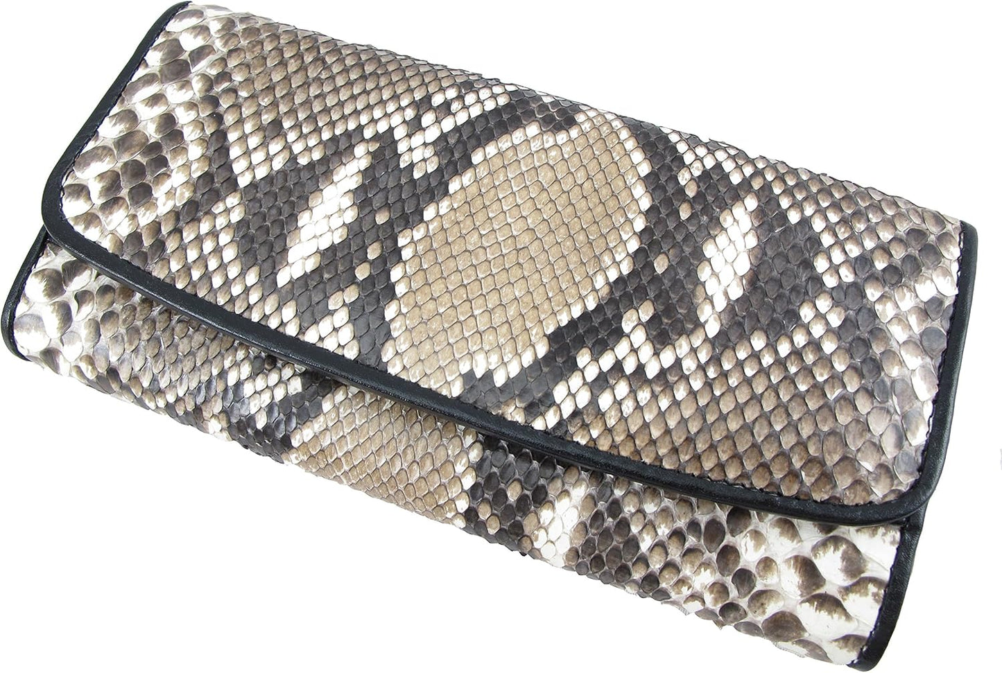 Pelgio Genuino Python piel serpiente cuero mujer triple embrague ca...