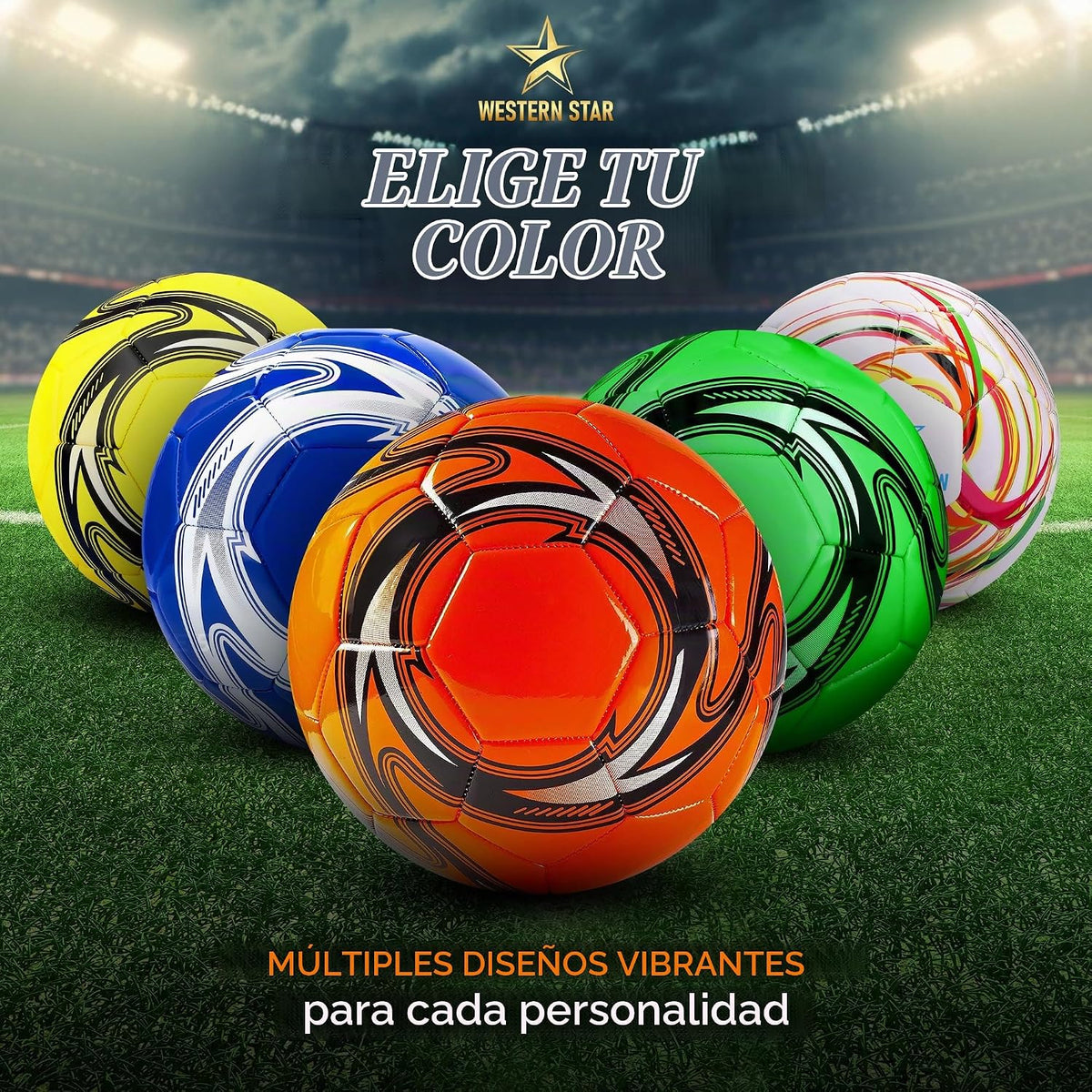 Western Star Balón de fútbol Helix- Tamaño 3 4 5 \u2013 Pelotas de...