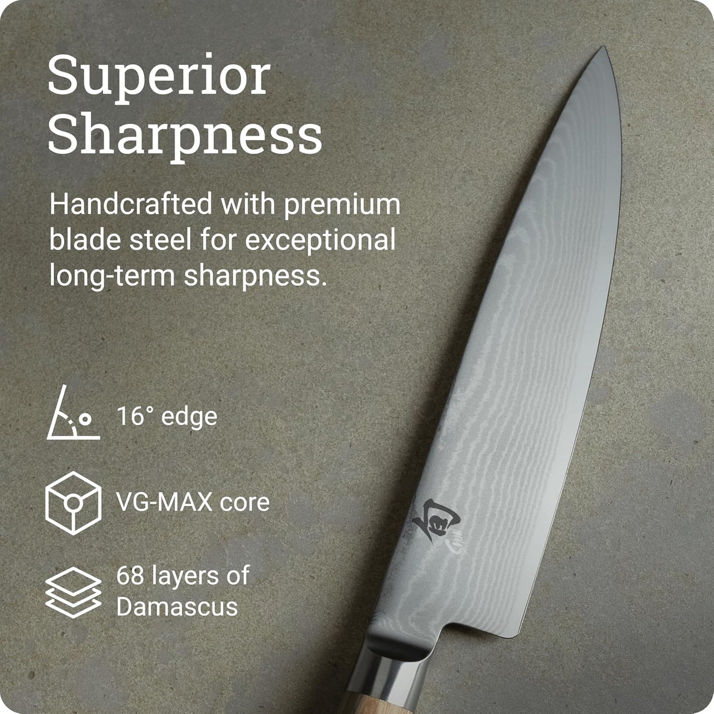 Shun Classic Blonde 8" Cuchillo de chef, cuchillo de cocina jap...