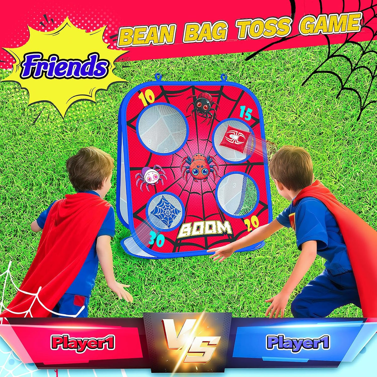 Juego de Lanzamiento de Bolsas de Frijoles Araña, Tablero de Cornho...