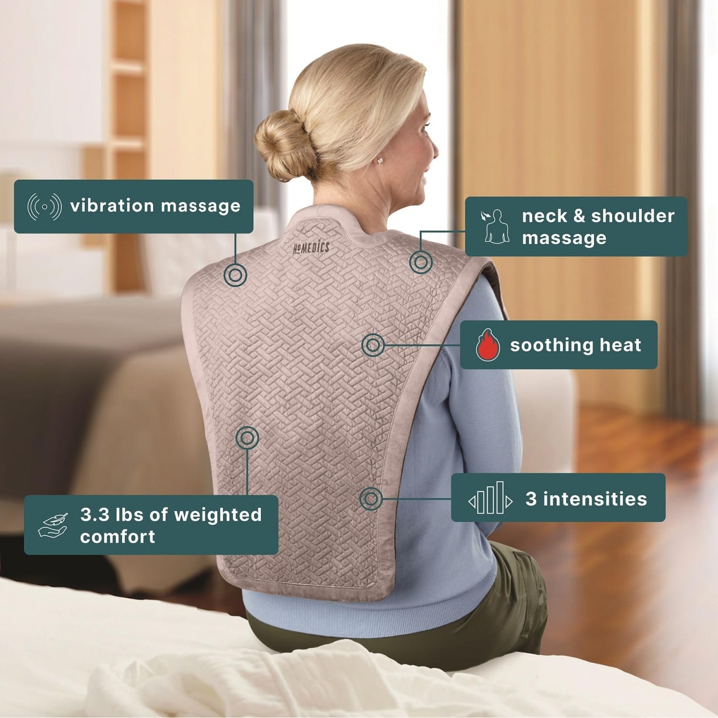 Homedics Envoltura Masajeadora de Hombro con Calor y Vibración, Com...