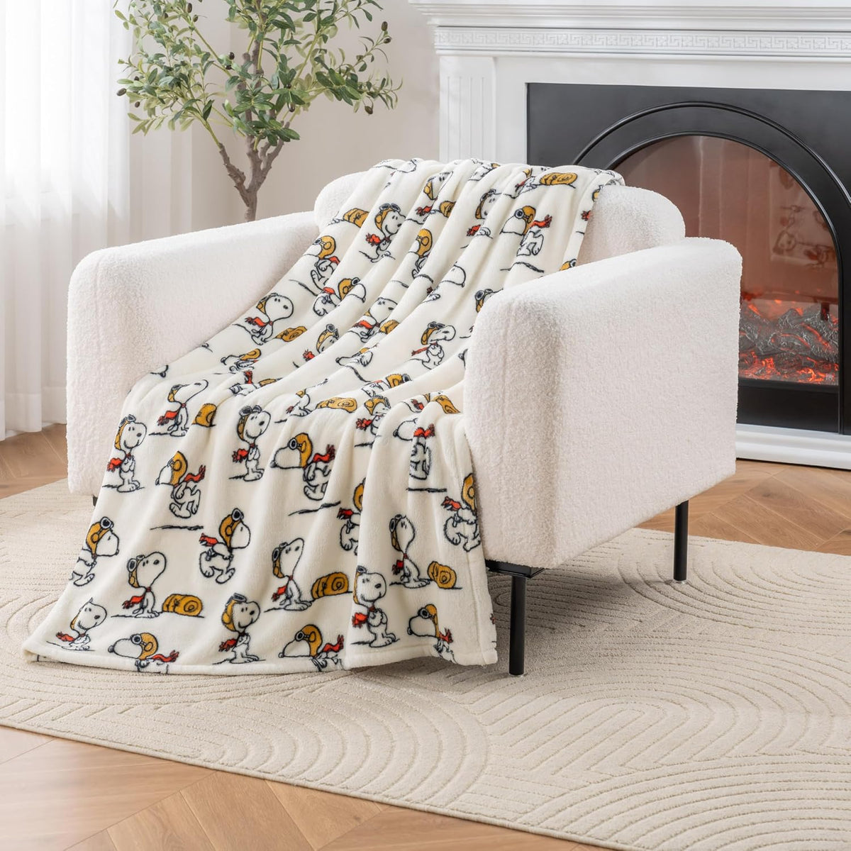 Berkshire Blanket Peanuts® VelvetLoft® - Manta de felpa de Snoopy c...
