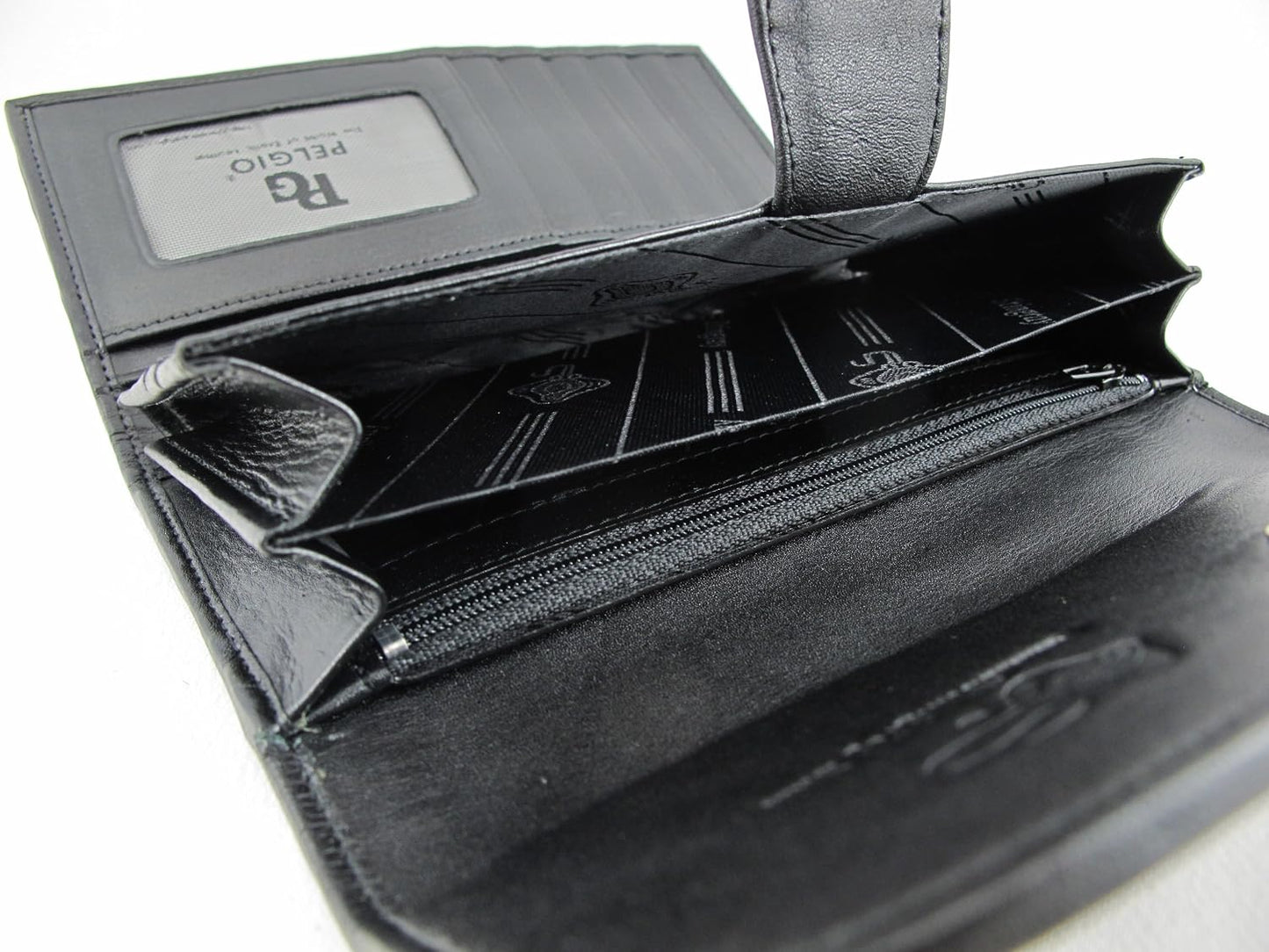 Pelgio Cartera de embrague triple de piel de Stingray genuino para...