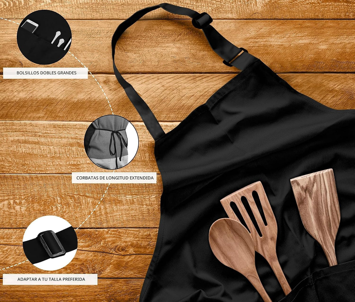 Utopia Kitchen Paquete de 10 delantales ajustables con 2 bolsillos...