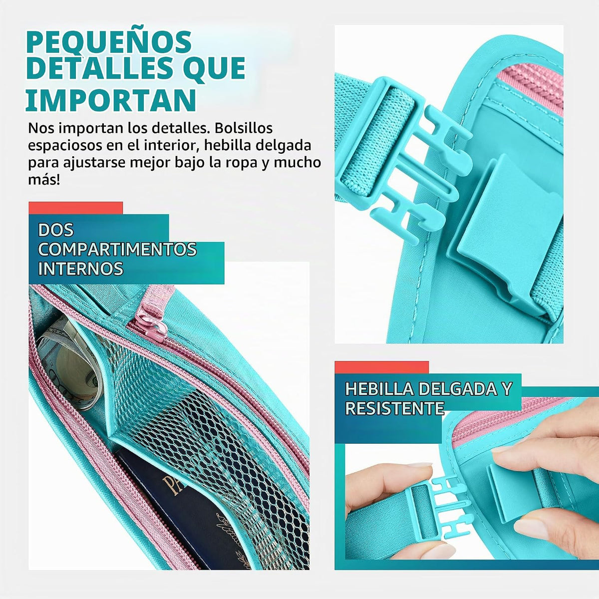 Alpha Keeper Cinturón de dinero para viajes oculto debajo de la rop...