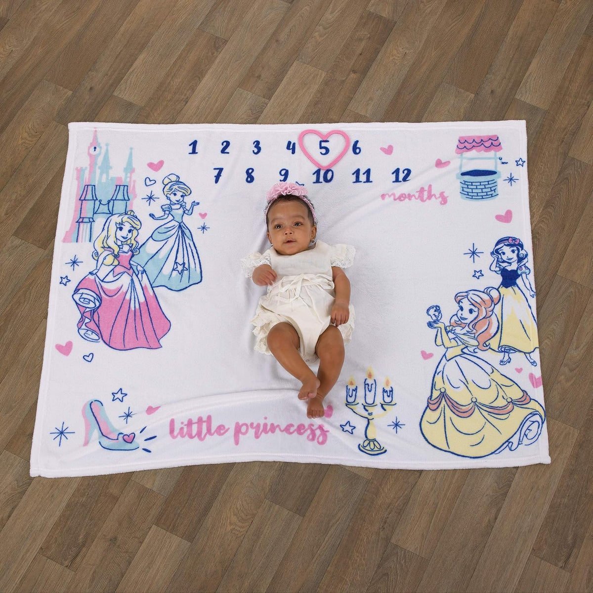 Disney Princesa Rosa, Azul, Amarillo y Blanco Súper Suave Manta par...
