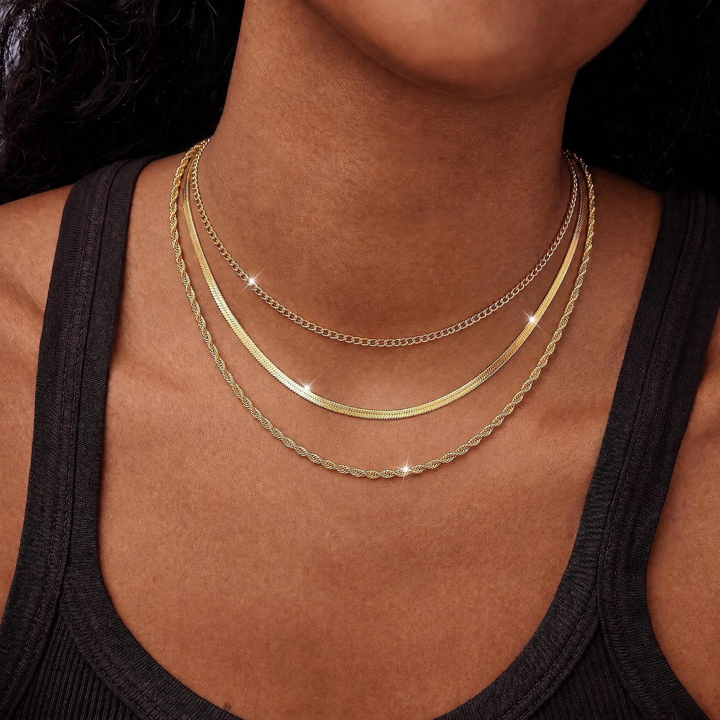 Carffordo - Collares chapados en oro para mujer, delicados collares...