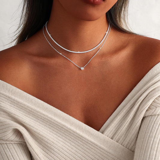 MIDEEO Collares en capas de oro para mujer, chapado en oro de 14 qu...