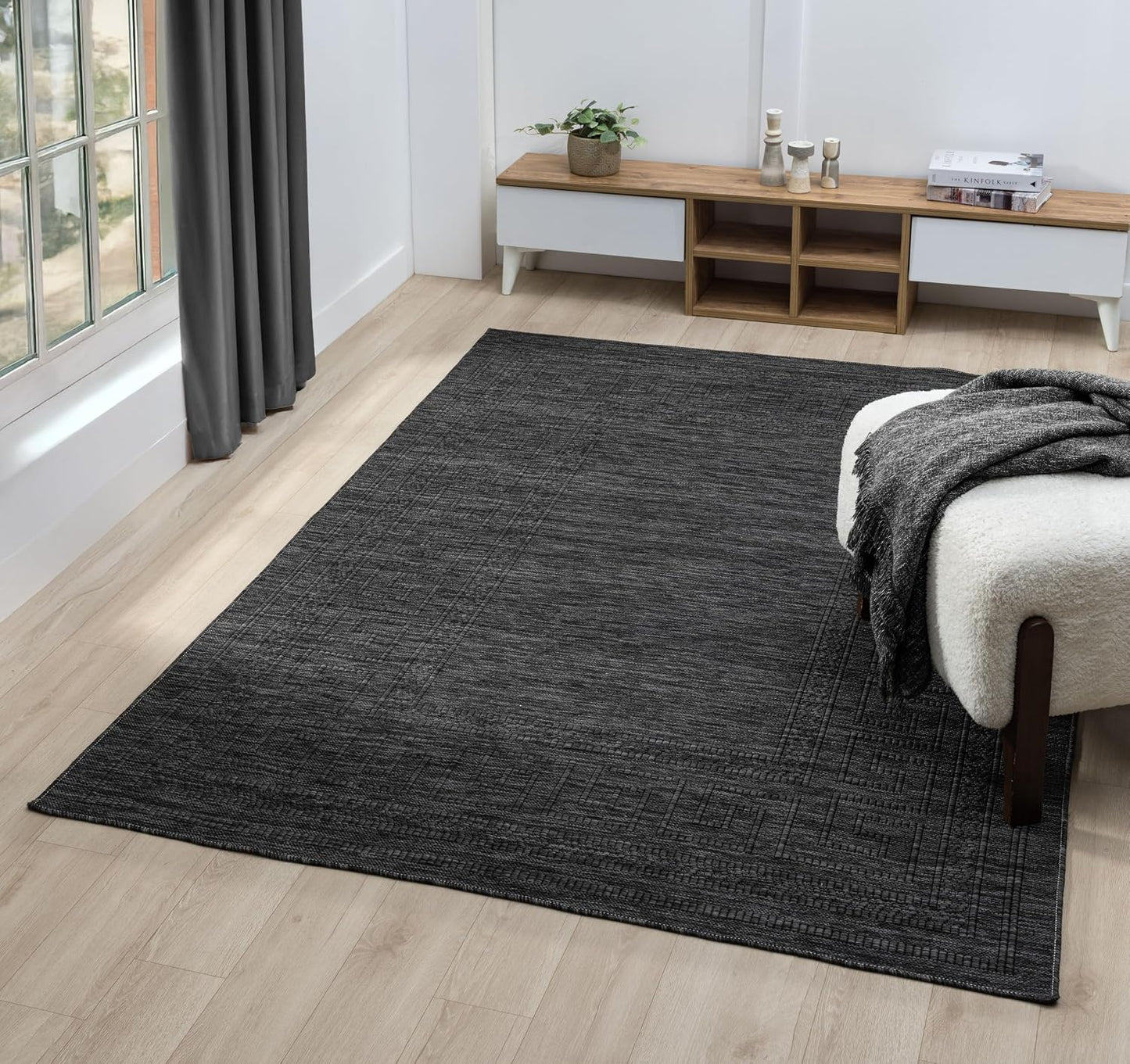 RUGGERRUGS Diana - Alfombra plegable texturizada para interiores y...