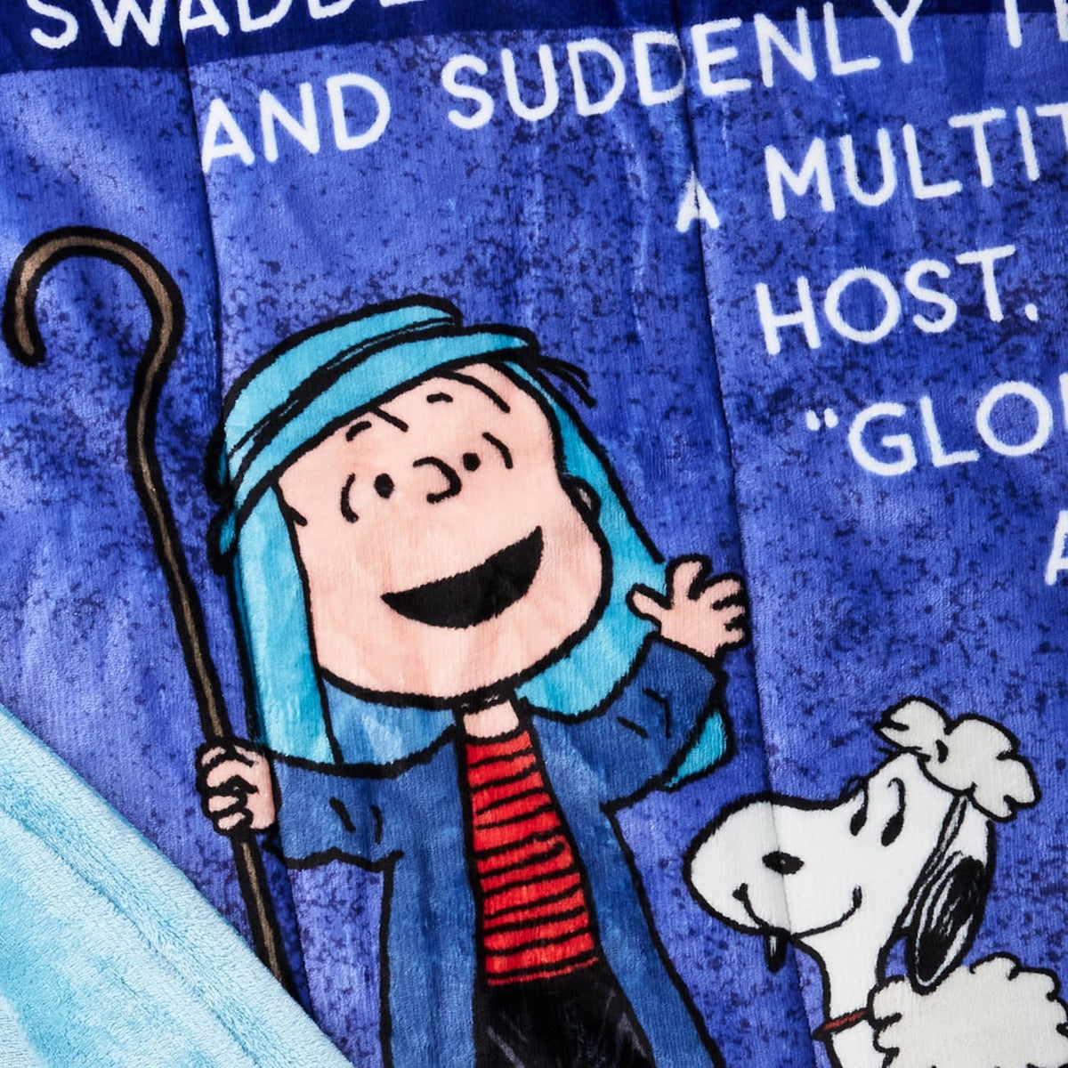 Hallmark Manta de discurso navideño Peanuts Linus, 50 x 60 pulgadas...