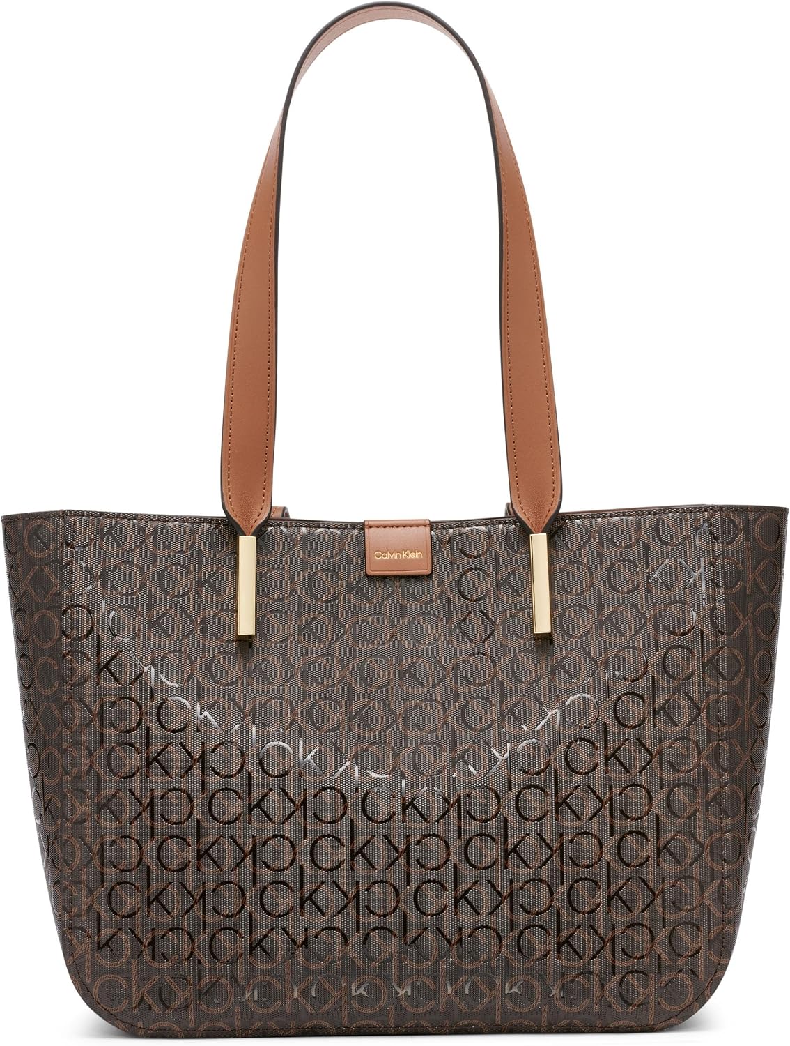 Calvin Klein Women's Audrey East\/West Tote | Textured PVC, Snap Cl...