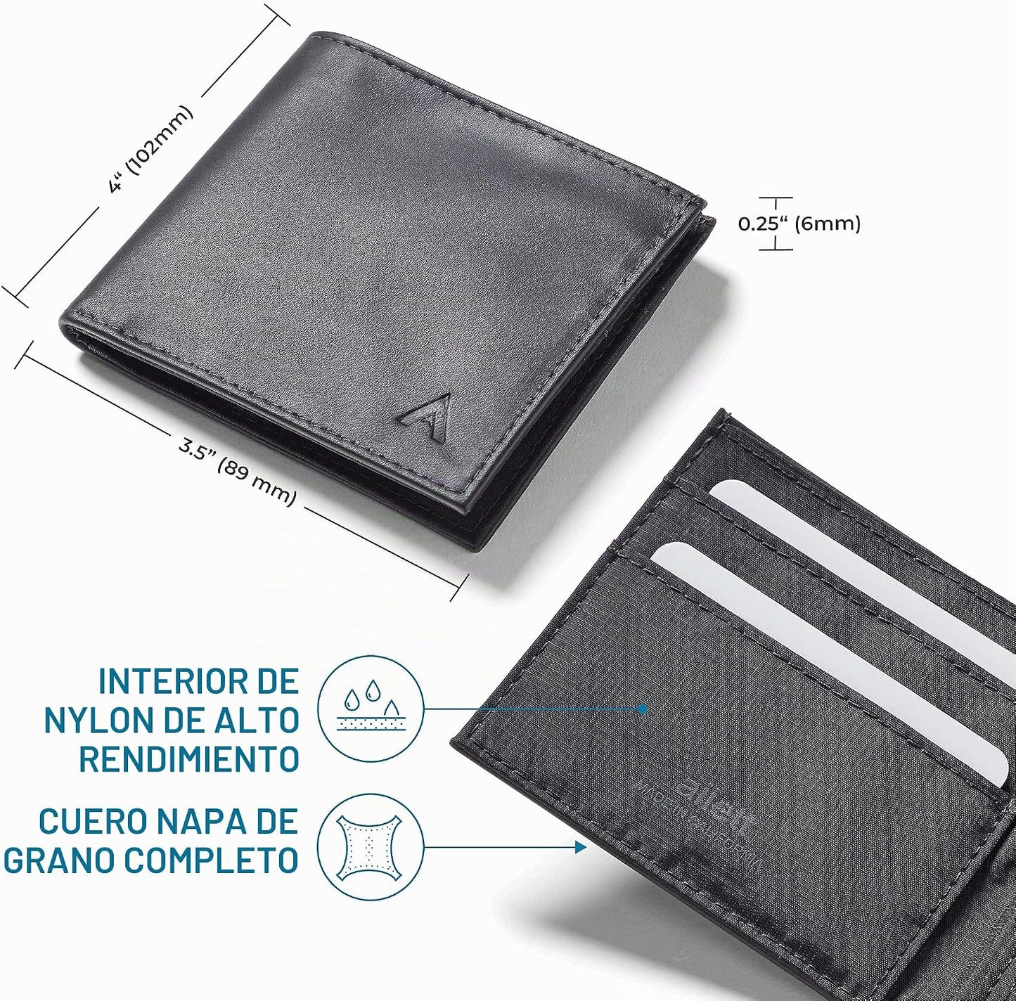 Allett Cartera de Identificación | Cuero, Bloqueo RFID | Cartera Bi...