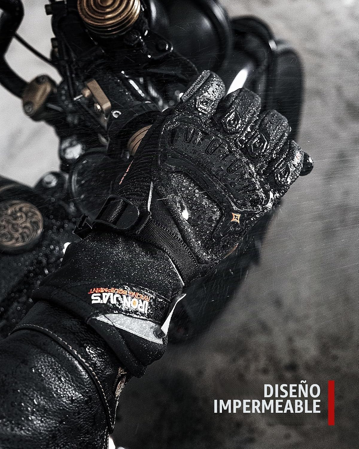 Guantes de moto de invierno cálido apto para pantalla táctil, imper...