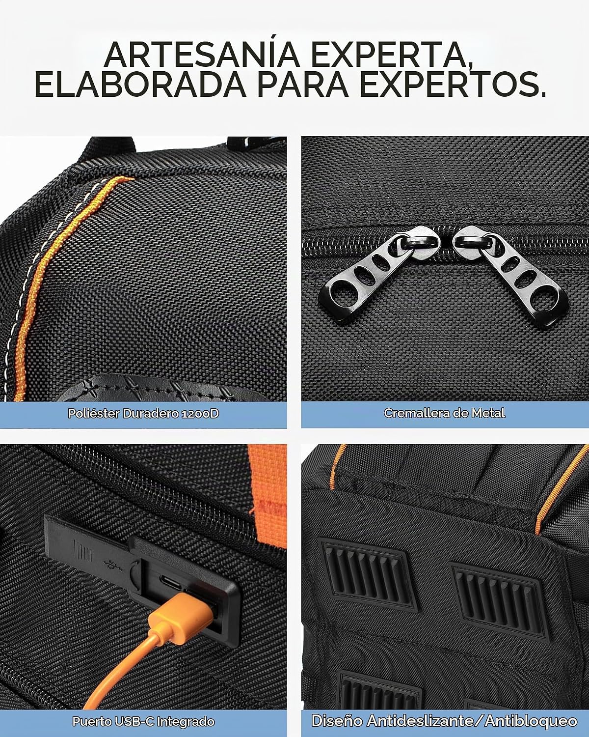 Mochila de herramientas resistente, bolsa de herramientas de apertu...