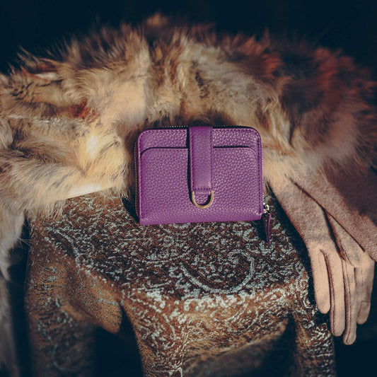 Vaultskin Cartera pequeña para mujer, tarjetero de cuero con bloque...