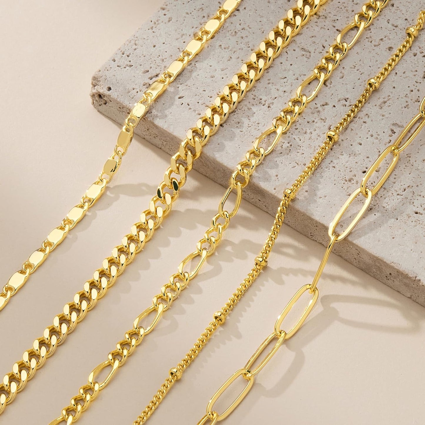 Gokeey Juego de pulseras de oro para mujer, no se deslustran, moder...
