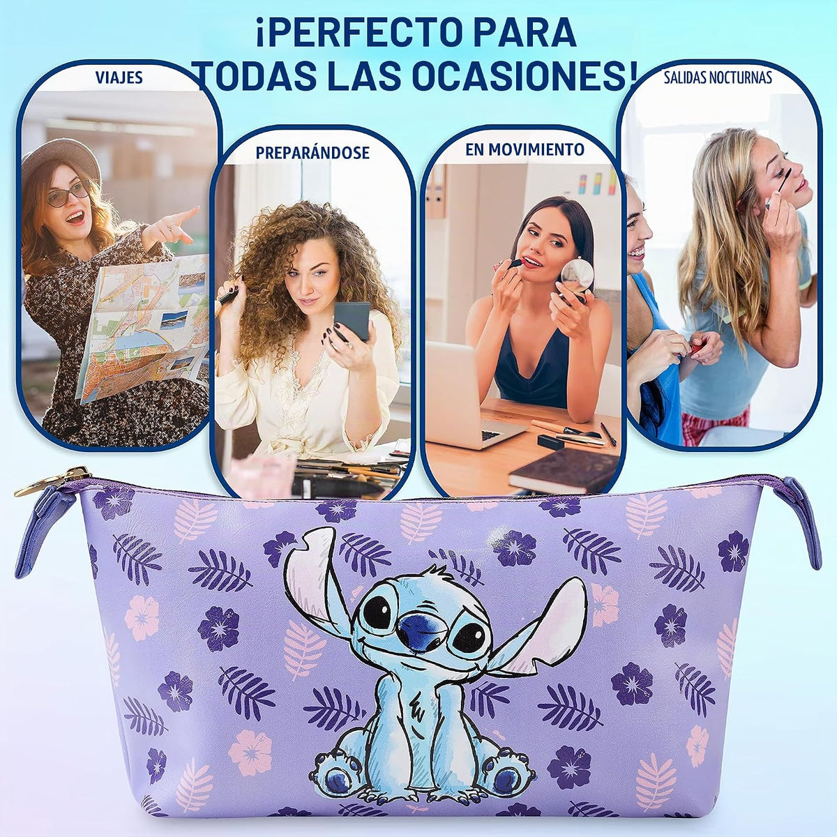 Disney Bolsa de aseo de puntada, bolsa de almacenamiento de maquill...