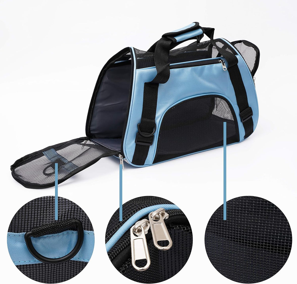 MuchL Transportador de mascotas de lados suaves para gatos, transpo...