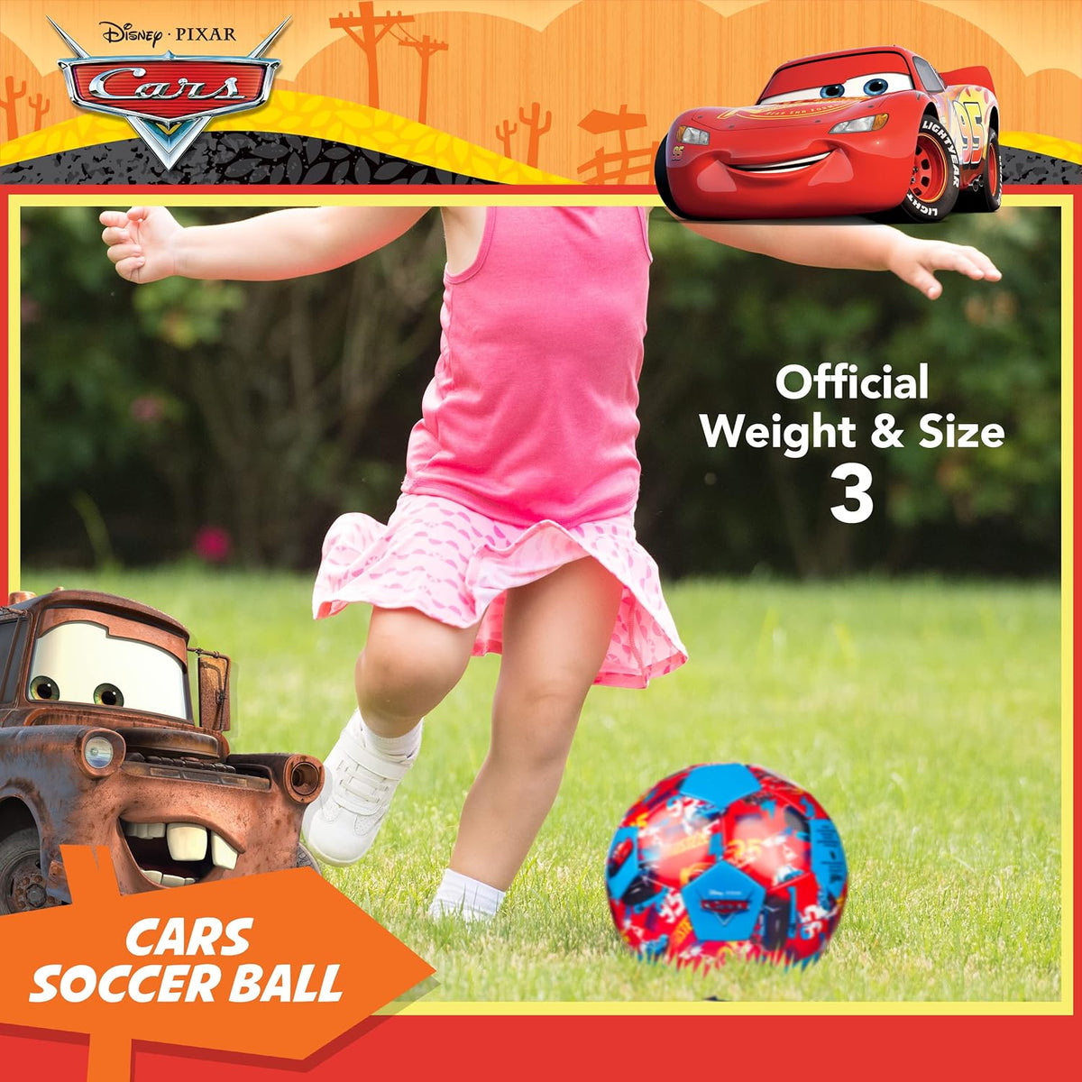 Pelota de fútbol de Disney Pixar Cars, pelota de fútbol para niños...