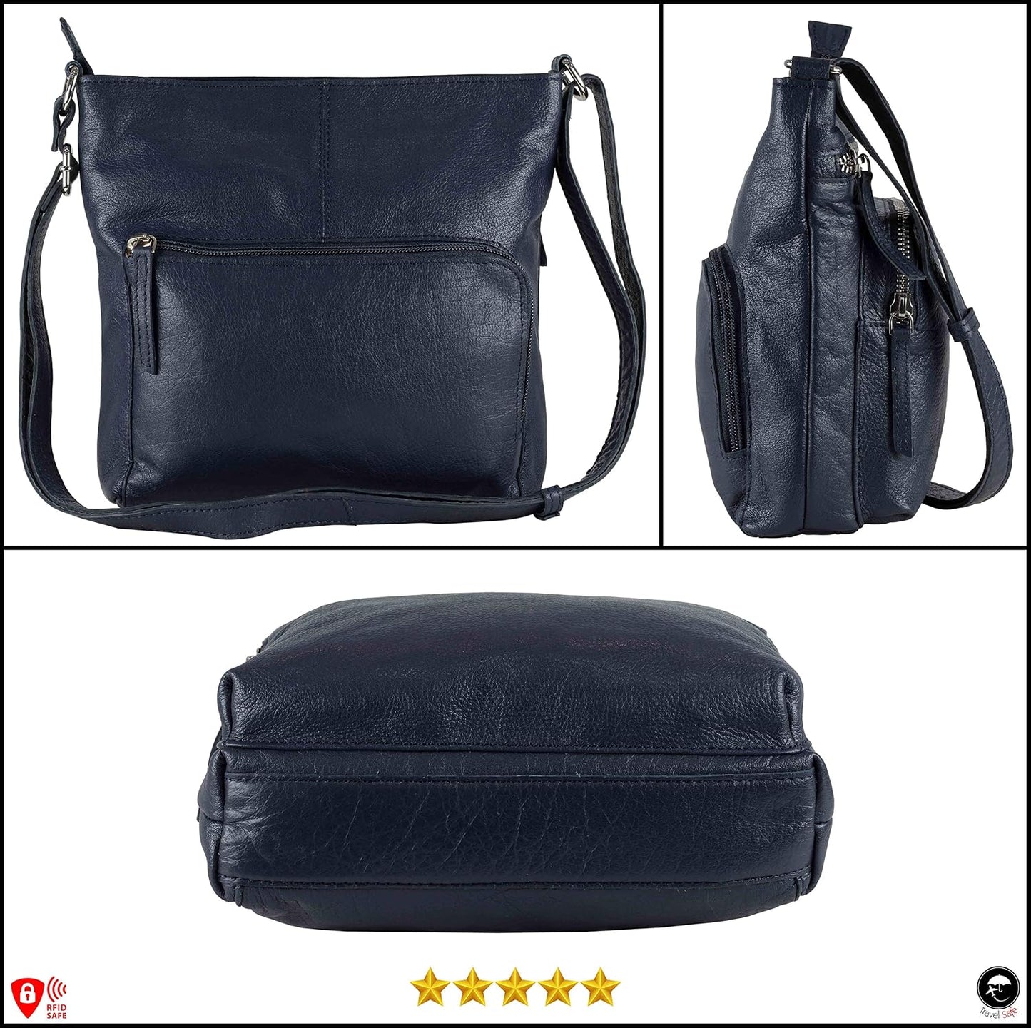 Mou Meraki Bolso cruzado de cuero genuino y bolsos - Bolso cruzado...