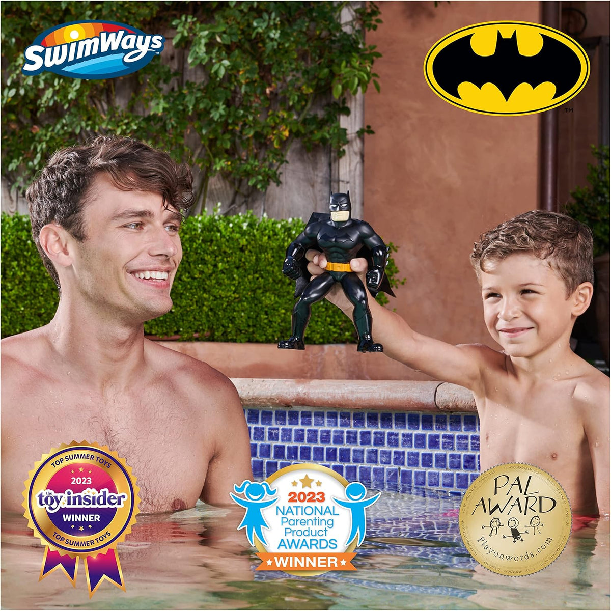 SwimWays DC Batman - Figuras flotantes, accesorios de piscina y jug...