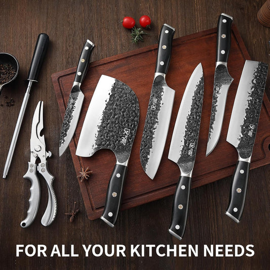 XCHIEF PRO Juego de cuchillos de chef, cuchillo de carnicero para d...
