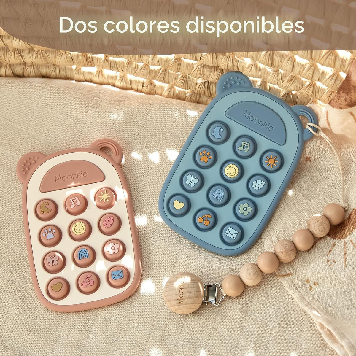 Moonkie Juguetes de Dentición de Silicona con Forma de Teléfono par...