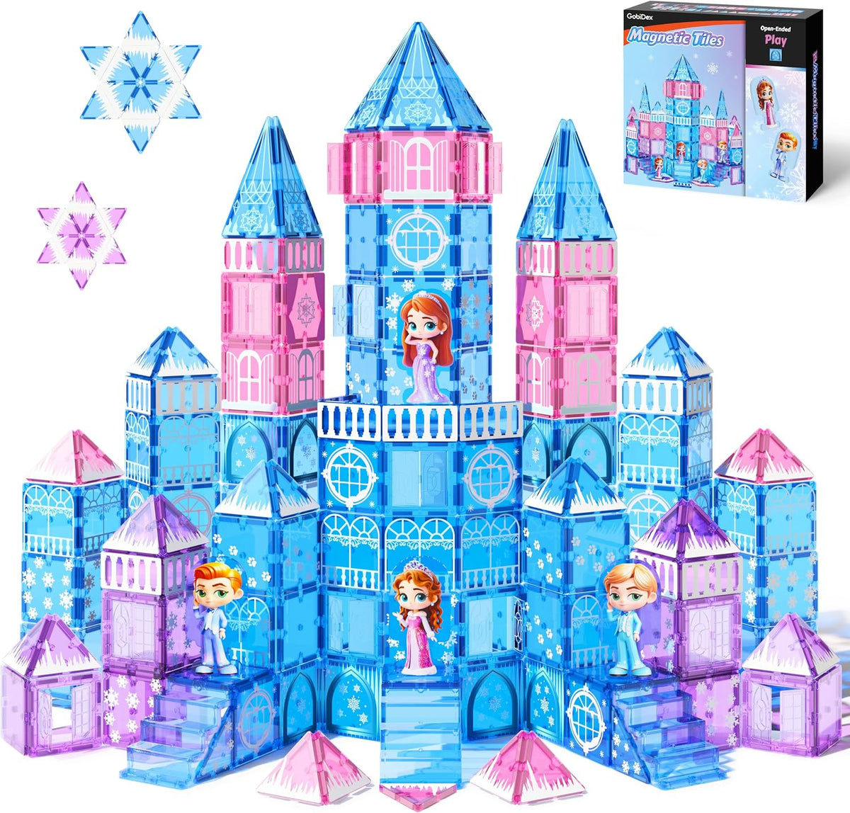 GobiDex Juego de castillo de princesa de azulejos magnéticos de 100...