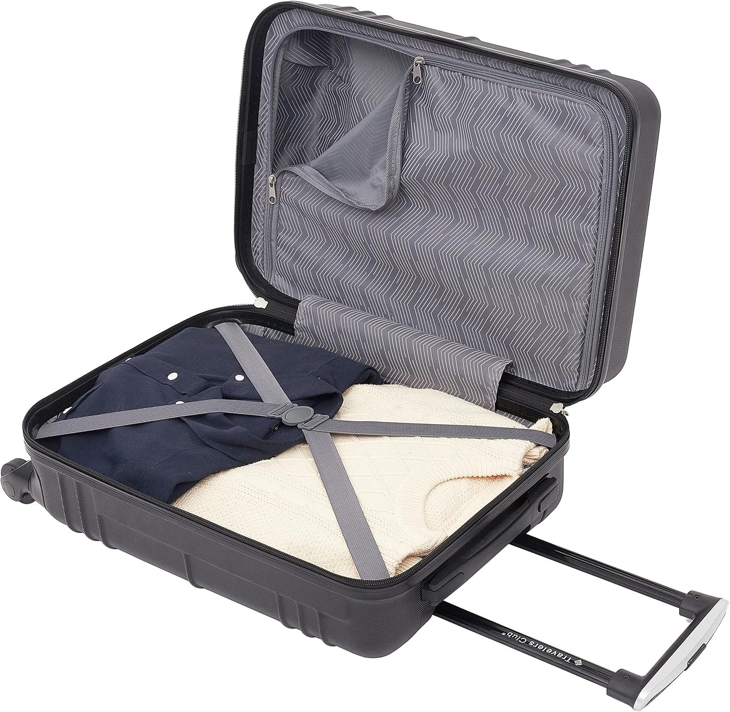 Travelers Club Equipaje de mano Richmond Spinner de 22", Negro