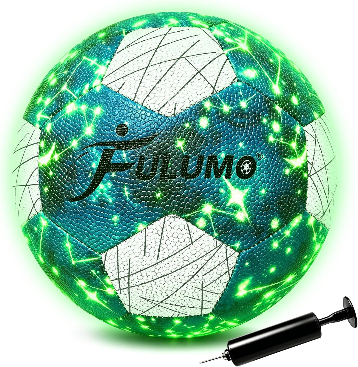 FULUMO Balón de fútbol que brilla en la oscuridad tamaño 5\/4 con b...